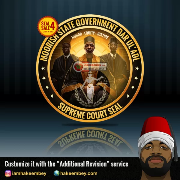 Seal 4 Sale - Dar Ul'Adl Supreme Court seal designed by Hakeem Bey (hakeembey.com)