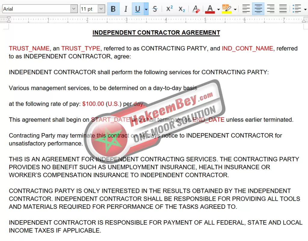 How To Establish A Trust - Independent Contractor Agreement Example